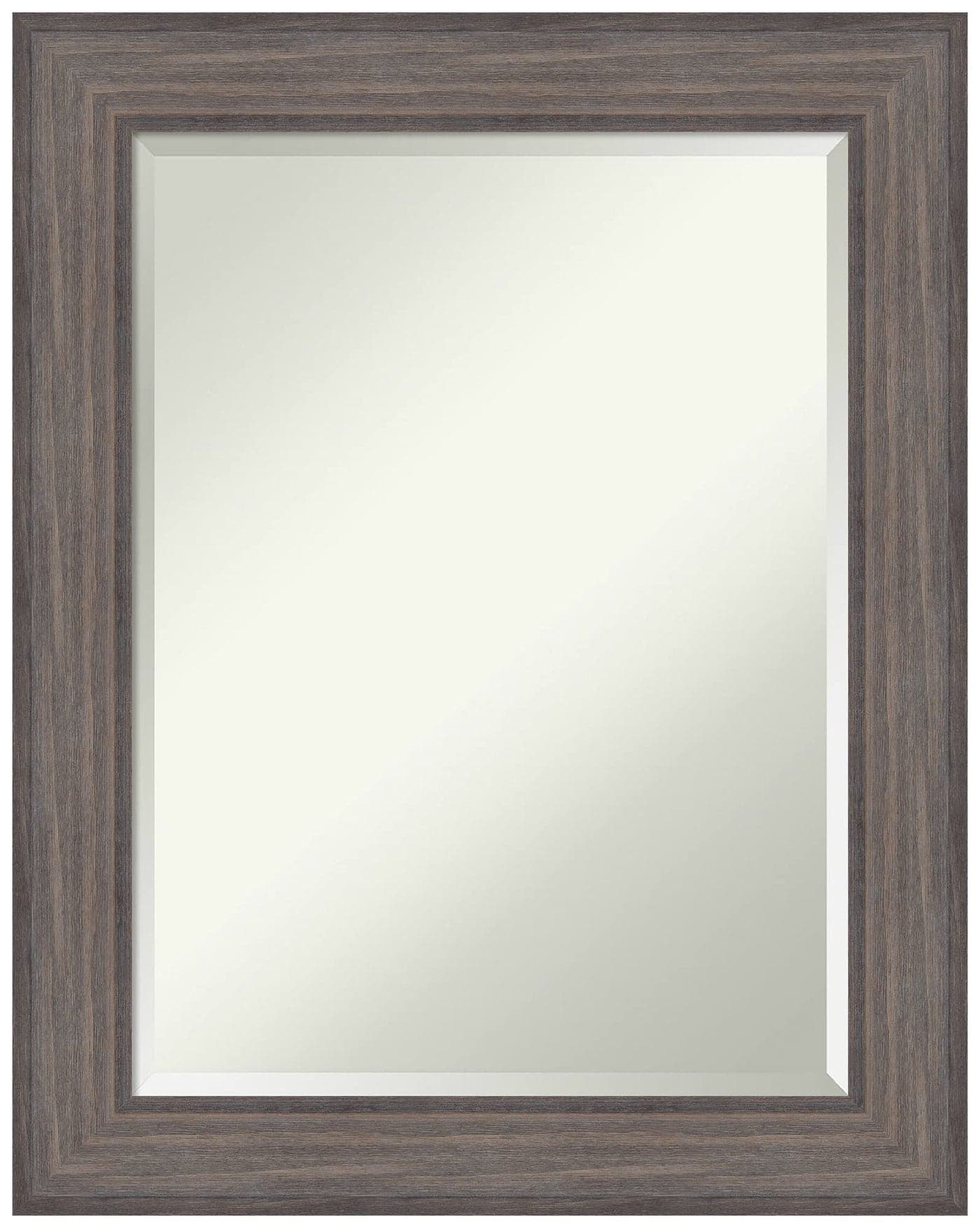 Amanti Art Grey Wall Mirror 29x23 Country Barnwood Rectangle Bathroom Mirror for Wall Decor Living Room Medium Rustic Farmhouse Wood Frame Hangs Horizonally and Vertically Bathroom Decor Beveled