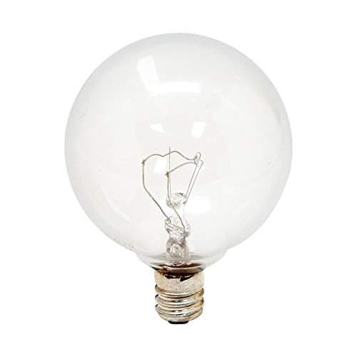 GE Lighting 17722 Decorative G16 1/2 Candelabra Base Globe Light Bulb, 2 Count (Pack of 1), Clear