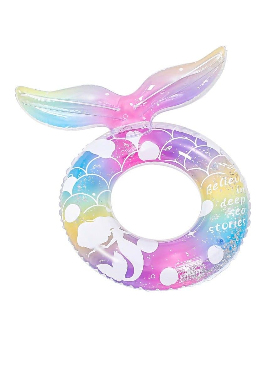 Mermaid Pool Floats Girls Inflatable Swimming Float Tubes Mermaid Tail Float Glitters Rainbow Beach Floats for Girls Boy , Water Beach Party Supplies