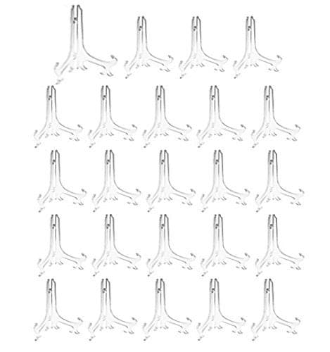 Artliving 4 Clear Plastic Stand Cookie Holder Display Stand Place Card Holder Display Easels at Weddings Birthday Party24 Pack