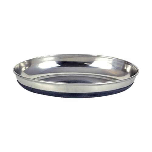 Our Pets Oval Stainless Steel Cat Dish with Rubber Base, 1 Cup