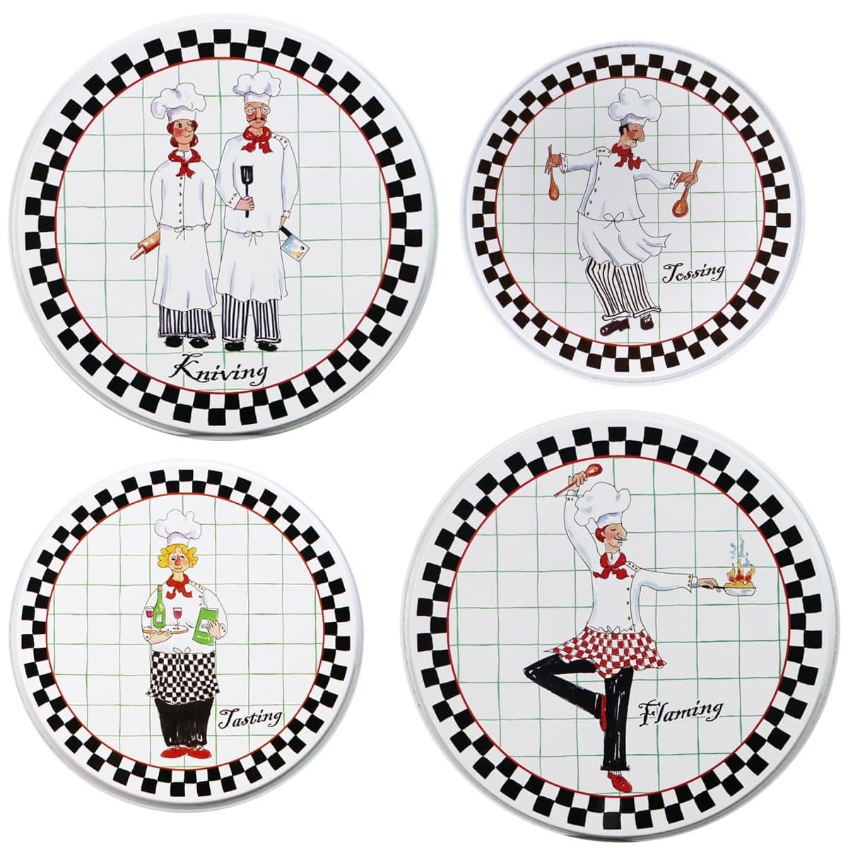 Reston Lloyd Burner Covers For Electric Stovetop Decorative Lightweight Tin Covers Set of 4 28 inch 210 inch Conceals Messy Drip Pans Chef