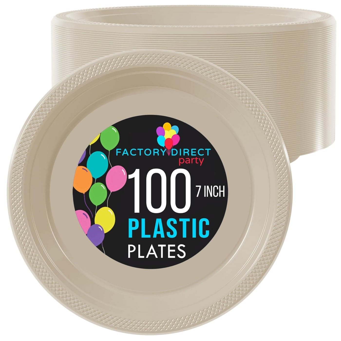Exquisite Party Solids Ivory Plastic Plates For Party 7 Ivory Disposable Plates Heavy Duty Supplies 100 Pcs Plastic Dinnerware Sets Heavy Duty 350 GSM Disposable Dinnerware Set