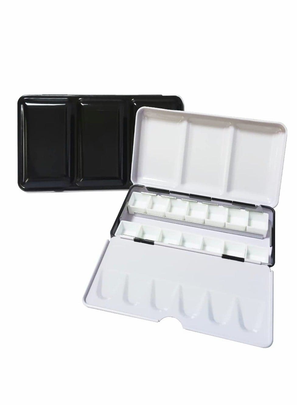 Empty Watercolor Palette, Metal Empty Watercolor Tin Palette Paint Case with 14 PCS Empty Half Pans for DIY Travel Watercolor Palette, Acrylic and Oil Painting