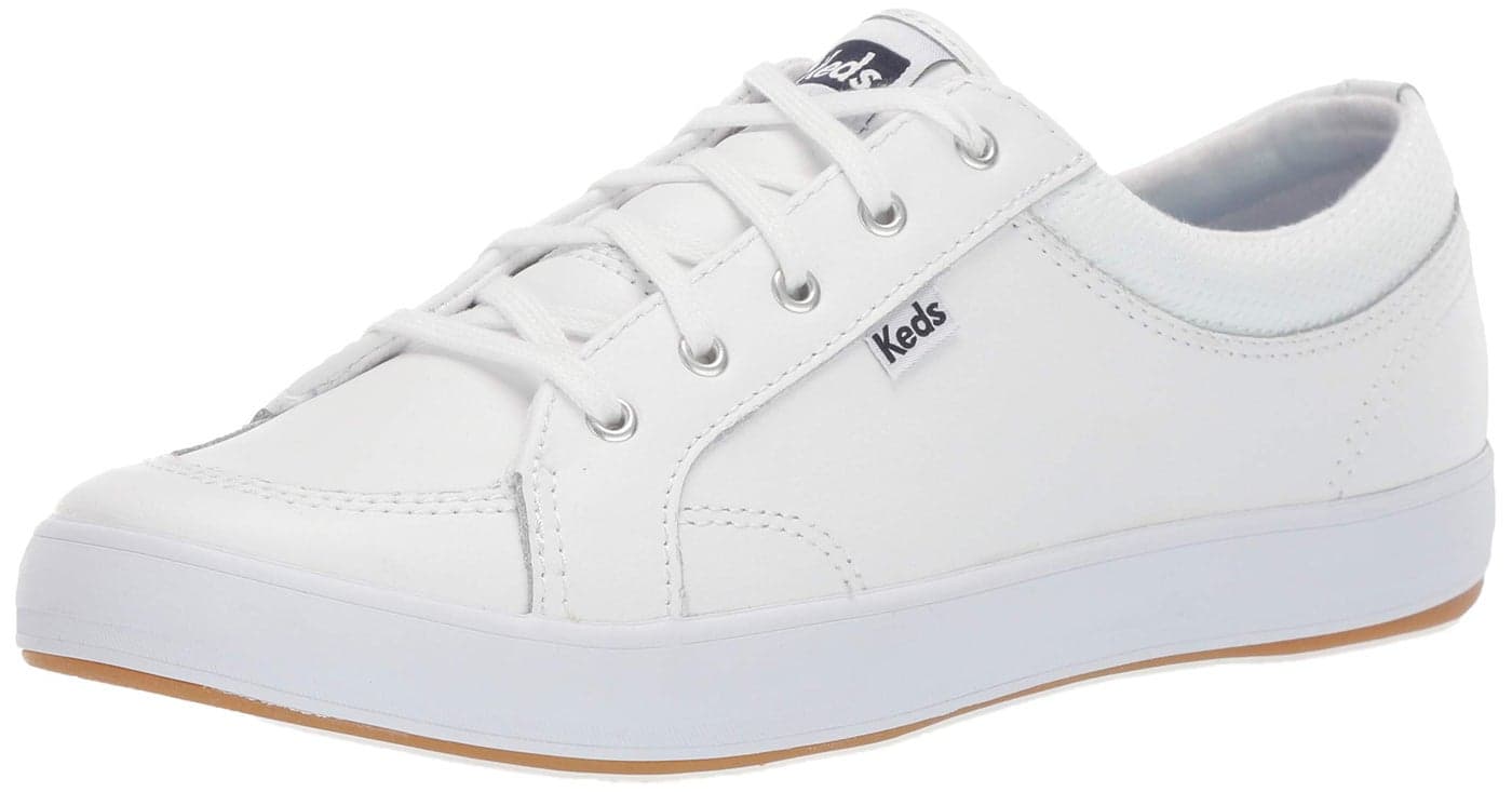 Keds Center Lace Up Sneaker Womens White Leather 65 Medium