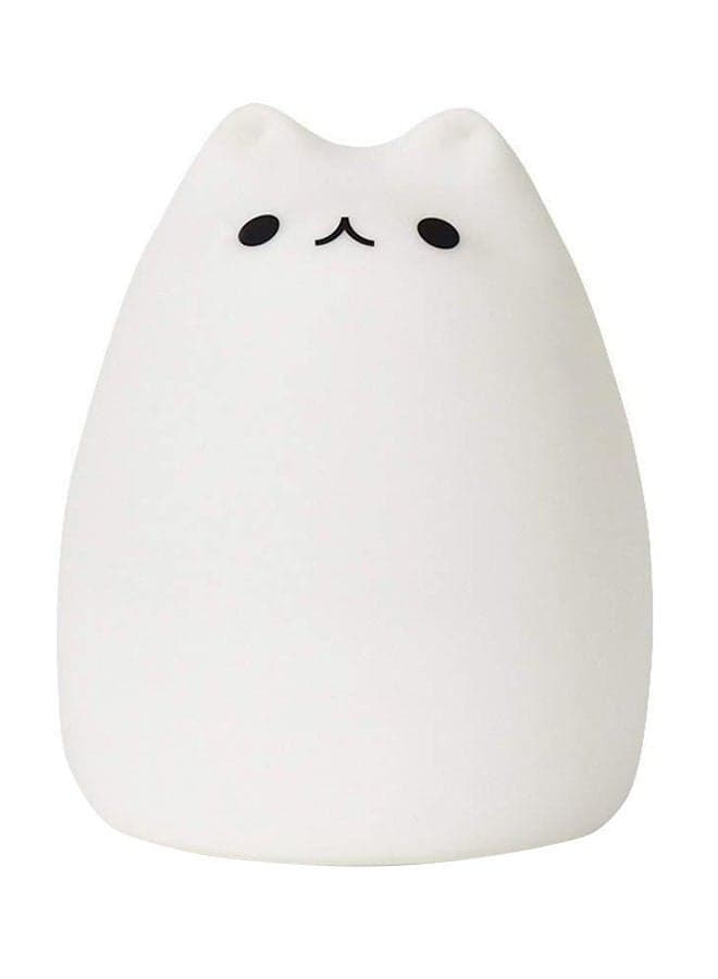 Silicon Cute Cat Usb Rechargeable Desk Light White/Black 10x11cm