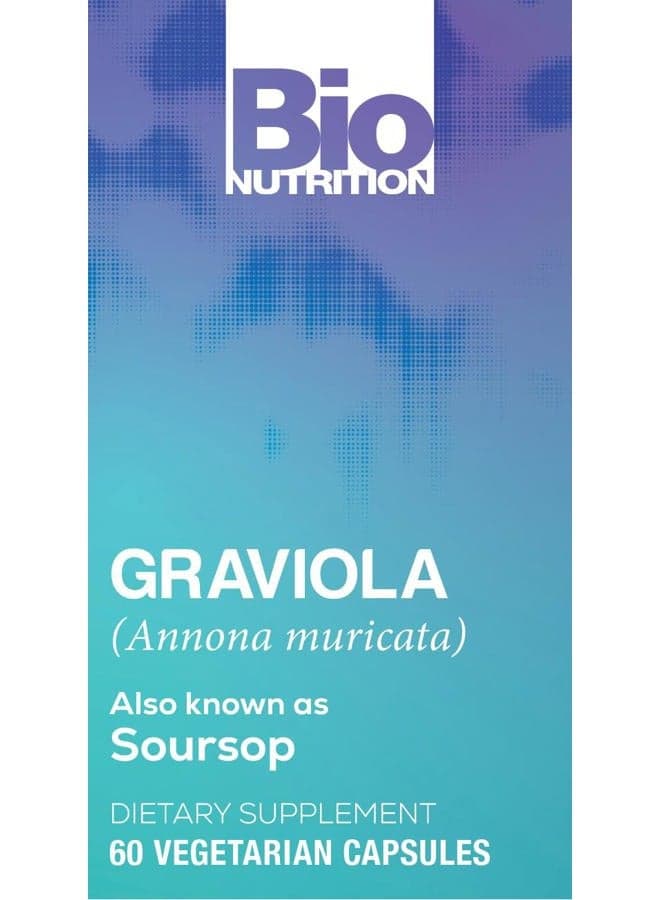 Graviola (Annona Muricata) 60 Vegetarian Capsules | 1,500 mg Soursop | Supports Healthy Immune Fuction | Anti-Oxidant Properties | Positive Digestive Benefits
