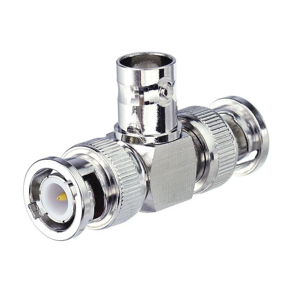 Eighwood 2pcs BNC Tee Adapter BNC Female to Dual Male 3 Way Video Splitter Connector for CCTV Cameras