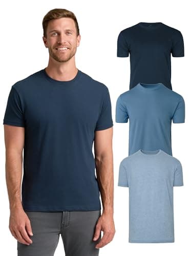 True Classic Mens T-Shirts – Short Sleeve Crew Neck T Shirts for Man, Cotton Blend Plain Novelty Men's T-Shirts, Pack of 3, Variety, M