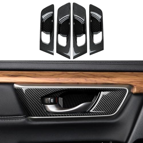 BRMYL Car Inner Door Handle Bowl Decals for Honda CR-V 2017-2022 Accessories CRV ABS Carbon Fiber Stickers (Without Any Buttons or Holes)