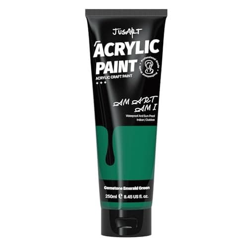 JusArt Green Acrylic PaintEmerald Green Tubes250ml 845 oz NonToxic Rich Pigment Craft Paints for Canvas Painting Wood Fabric Stone Ceramics Art Supplies for Artists Adults