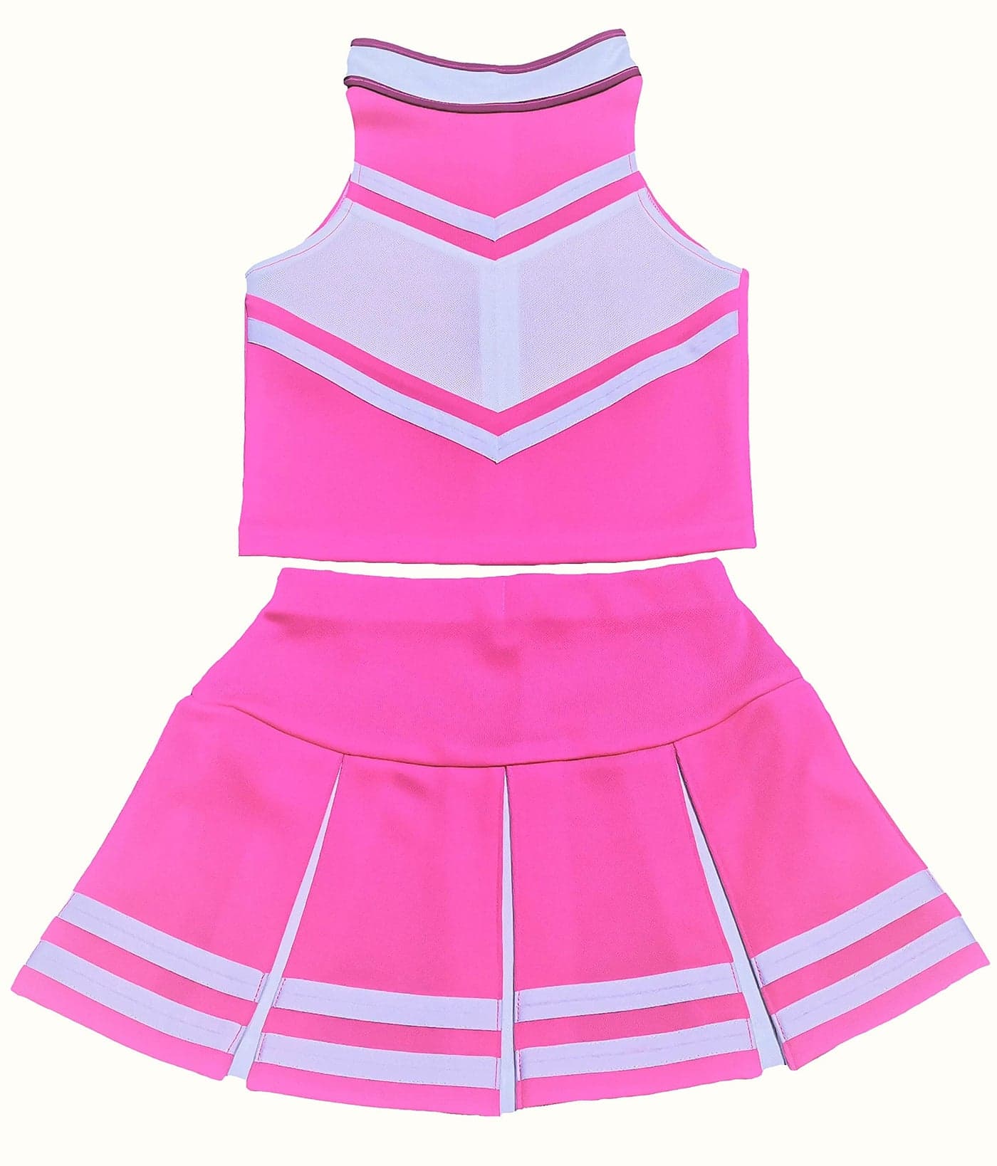Total 2550 Big Girls' Women Cheerleader Costume Uniform Cheerleading Adult Dress Outfit Halloween (M/ 8-10, Sweet Pink/White)