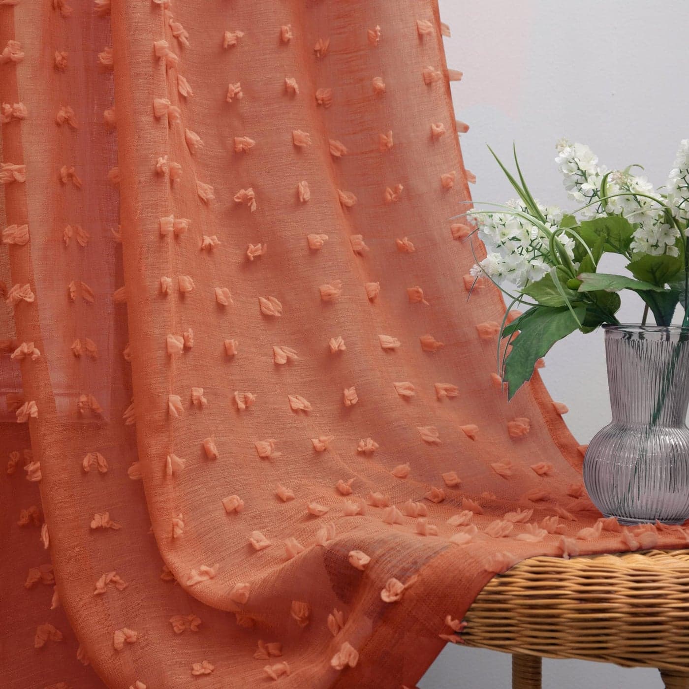 KOUFALL Rust Curtains 84 Inches Long for Living Room Boho Window Sheer Dark Burnt Orange Curtain Panles for Bedroom 84 Inch Length Pair Set of 2Terracotta Colored