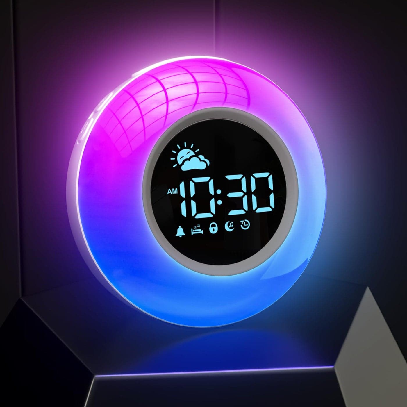 Kids Alarm Clock with Sound Machine 12 Soothing Sounds Child Lock Dimmable Wake Up Lamp Digital Night Light Clock for Bedrooms Toddler Sleep Training Clock Gifts for Girls Boys Children 312