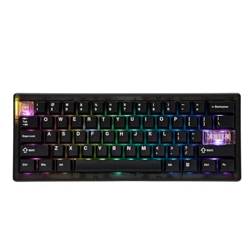 MechLands CIDOO QK61 V2 VIA Programmable 60 Compact Keyboard USBCBT5024Ghz Wireless Hot Swappable Custom Mechanical Keyboard with Gasket Mounted PC Plate 3000mAh Battery for WinMac Black
