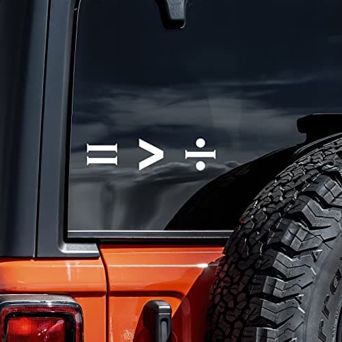 Equality Symbol Decal Vinyl Sticker Auto Car Truck Wall Laptop White 8 x 2