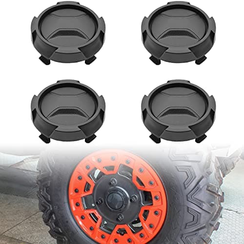 SAUTVS Tire Wheel Hub Caps for Can-Am X3 Turbo RR, New Black Wheel Caps Rim Cap Center Cap Covers for Can Am Maverick X3 MAX Turbo RR 2020-2021 Accessories (4PCS, Replace 705402528)