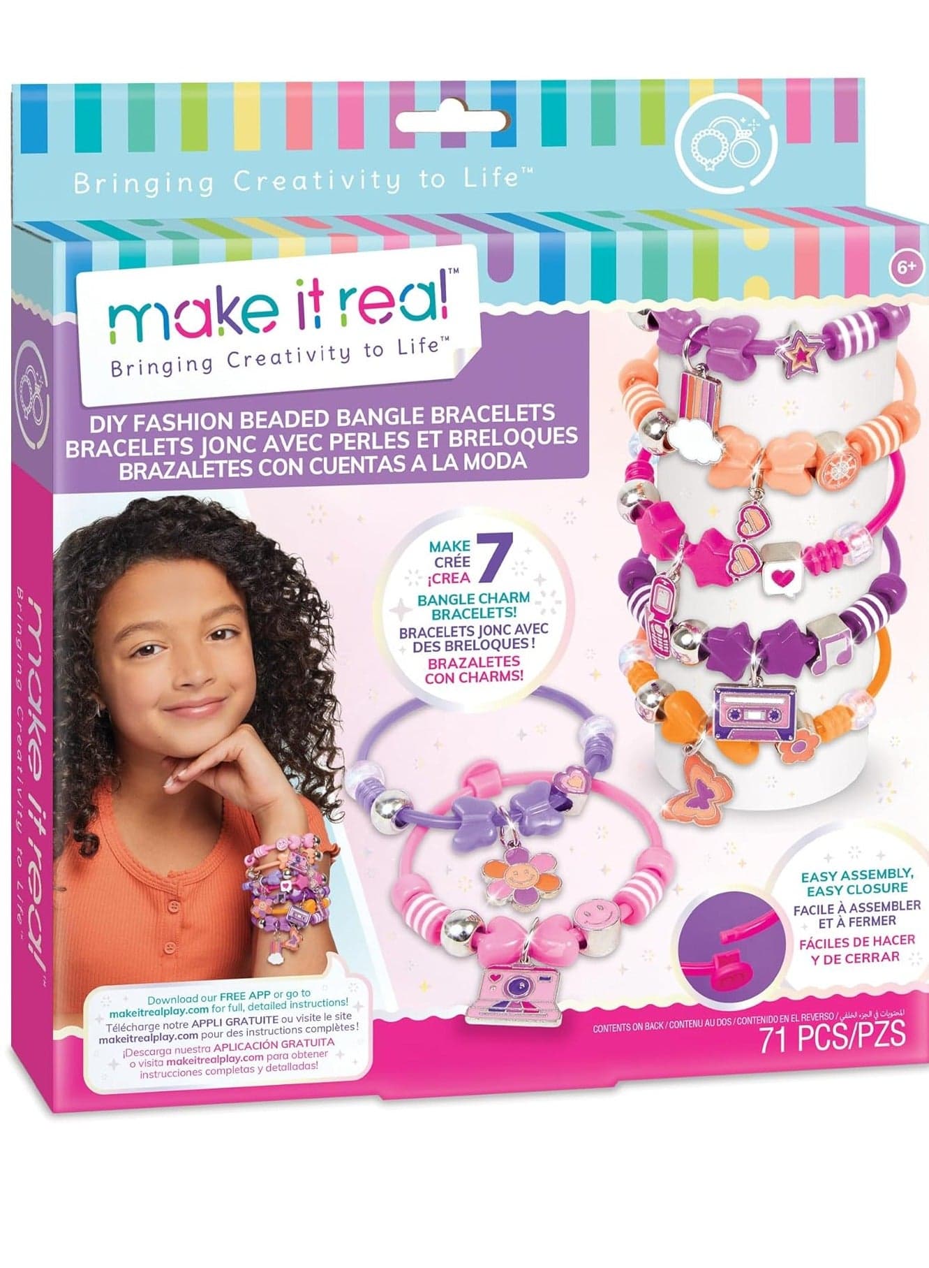 Make It Real Fashion Beaded Bangle Bracelets