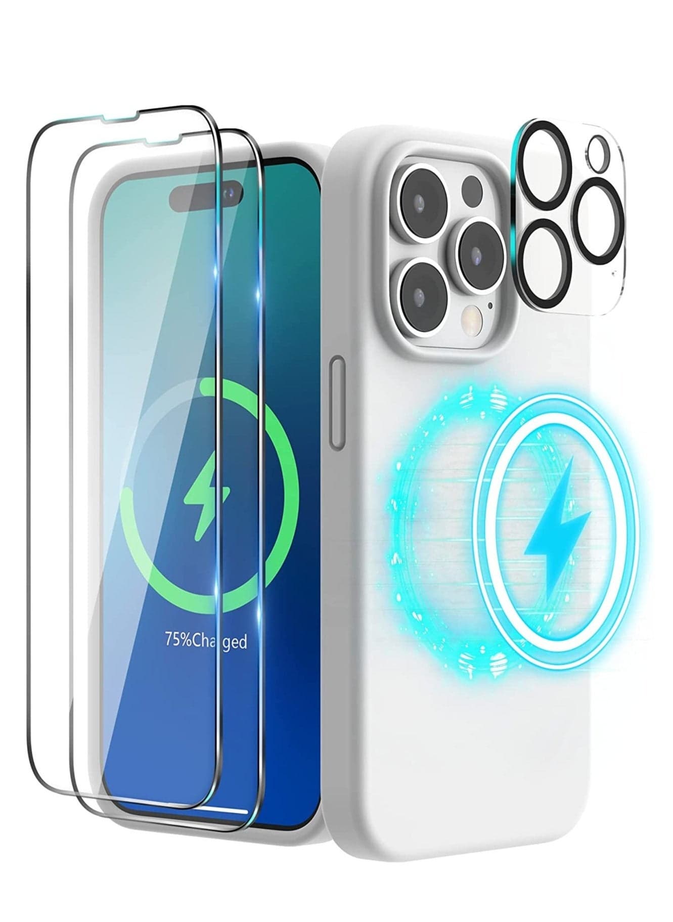 Magnetic Case Designed for iPhone 14 Pro Max Case 6.7 inch (2022), Compatible with MagSafe, Liquid Silicone Phone Case for iPhone 14 Pro Max, White