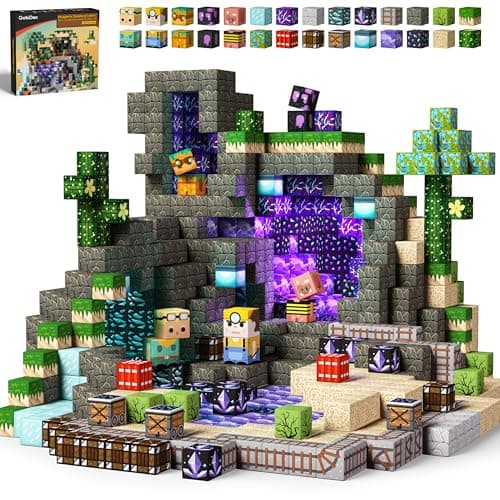 GobiDex 100PCS Magnetic Building Blocks GameBased Build Magwonder World with Magnet Construction Toys STEM Sensory Gift for Boys Girls Birthday
