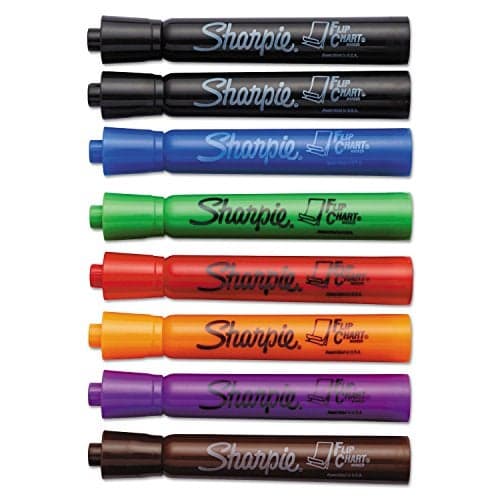 SHARPIE 22478 Flip Chart Markers, Bullet Tip, Colors may vary, 8-Count, Colors may vary(Box)