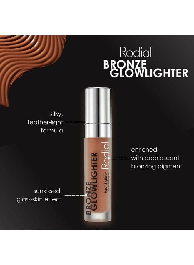 Bronze Glowlighter 0.2 fl oz, Cream Bronzer for Instant Skin Luminosity, Vit E Vit B Hydrating Liquid Bronzer for Contours and Whole Complexion, Light Formula, Pearlescent Bronzing Pigment