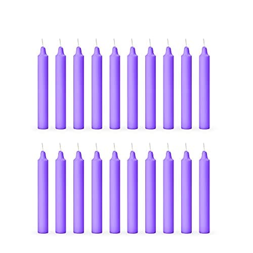Aura Decor Unscented Pure Wax Stick Candle Pack of 20 (Purple)