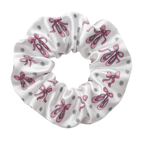 Girls Dance Scrunchie - Premium Velvet Elastic Hair Accessories, Ballet Slippers Gift for Dancers and Teens