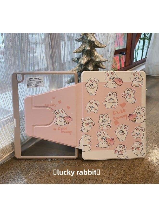 Suitable For Apple IPad Flat Set Pro Transparent Acrylic Air10.9 Creative 10 Generation Painted Protective Shell For Foreign Trade-Color:lucky Rabbit】-Applicable Model:10.5/10.2 Inch Universal
