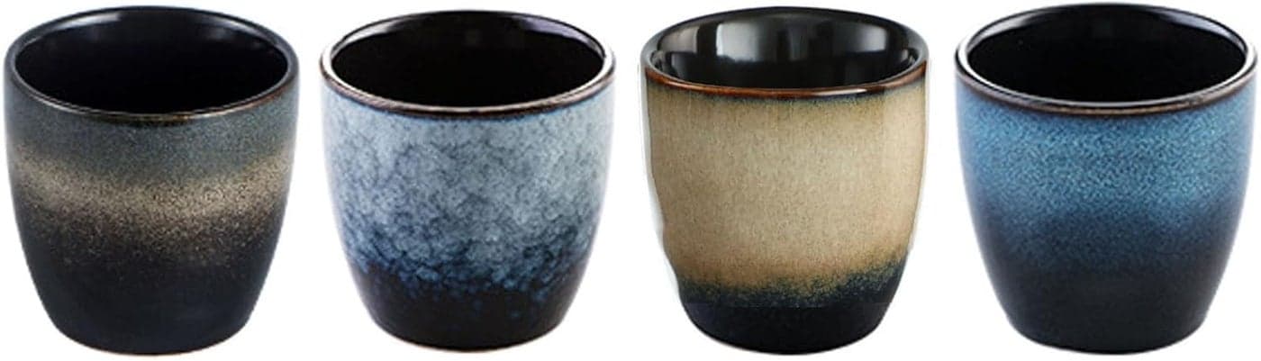 Ceramic Tea Cup Kung Fu Tea set Coffee Cup Yerba Mate Set 4piece companion cup set 4 colors