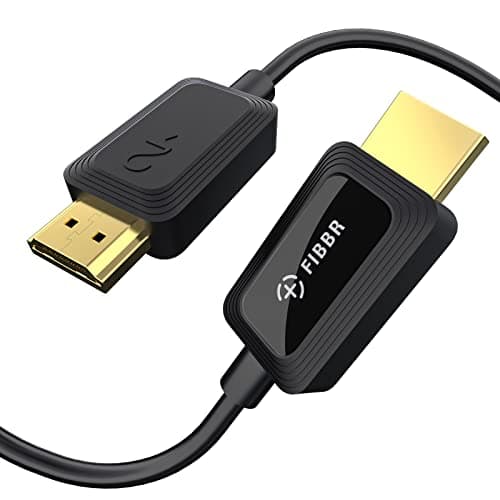 FIBBR 8K HDMI Fiber Optic Cable 6ft, 48Gbps HDMI 2.1 Cable/AOC Support 8K@60Hz, 4K@120Hz/144Hz HDR eARC Dolby Atmos HDCP 2.2&2.3 Compatible with PS5, Xbox Series X, PC, TV