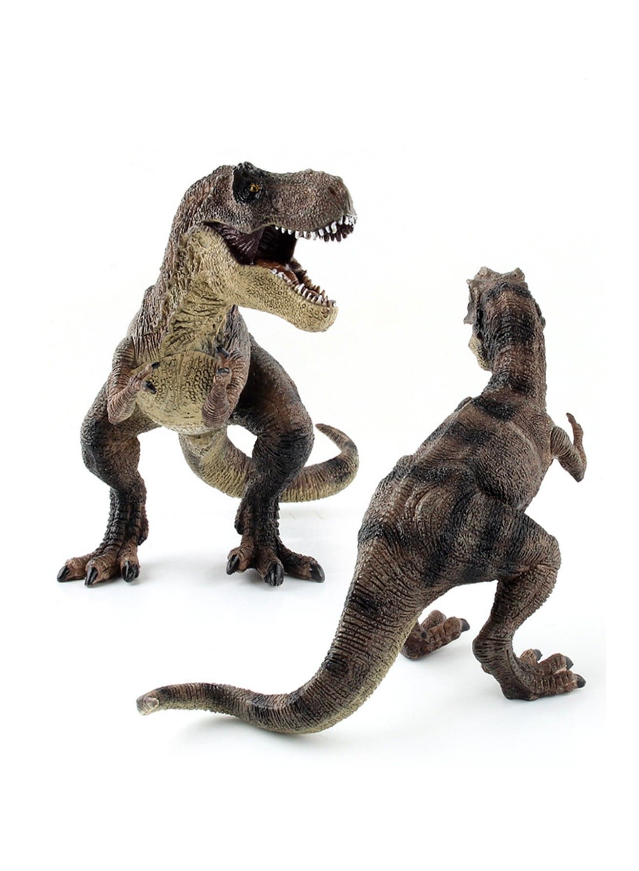 Dinosaur Doll Toy Plastic Doll Static Model Desktop Ornaments Hobby Collection (Crouching Tyrannosaurus Brown)