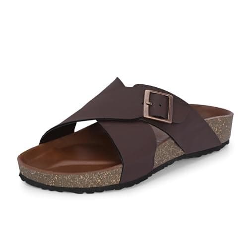 Centrino Sandals for Men | Berkin-Style Slip-On Casual Sandal with Open Toe Design | Comfortable PU Footbed, Arch Support & Lightweight On-Grip Sole for Outdoor Wear (7311)