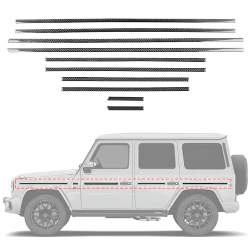 Fancemot Real Carbon Fiber Side Body Molding Trim Compatible with Mercedes Benz G-Class G55 G63 G65 G500 G550 W463 1990-2018
