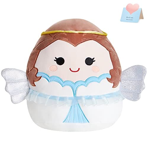 BSTAOFY Cute Angel Soft Plush Pillow with Wings Halo Collection Squishy Angel Stuffed Animal Valentines Cushion Christmas Holiday Birthday Gifts for Kids 12