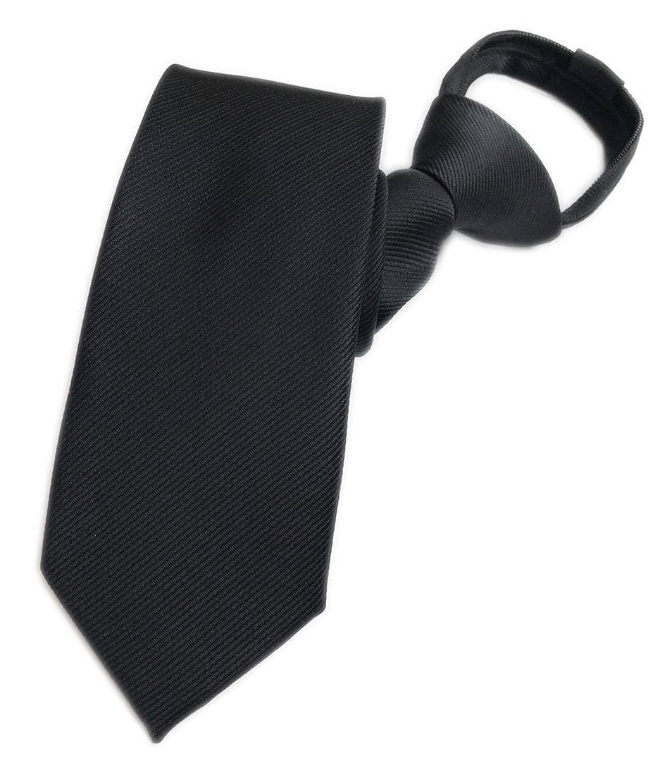 Elfeves Mens Classic Black Repp Jacquard Woven Tie Graceful Necktie Young Series