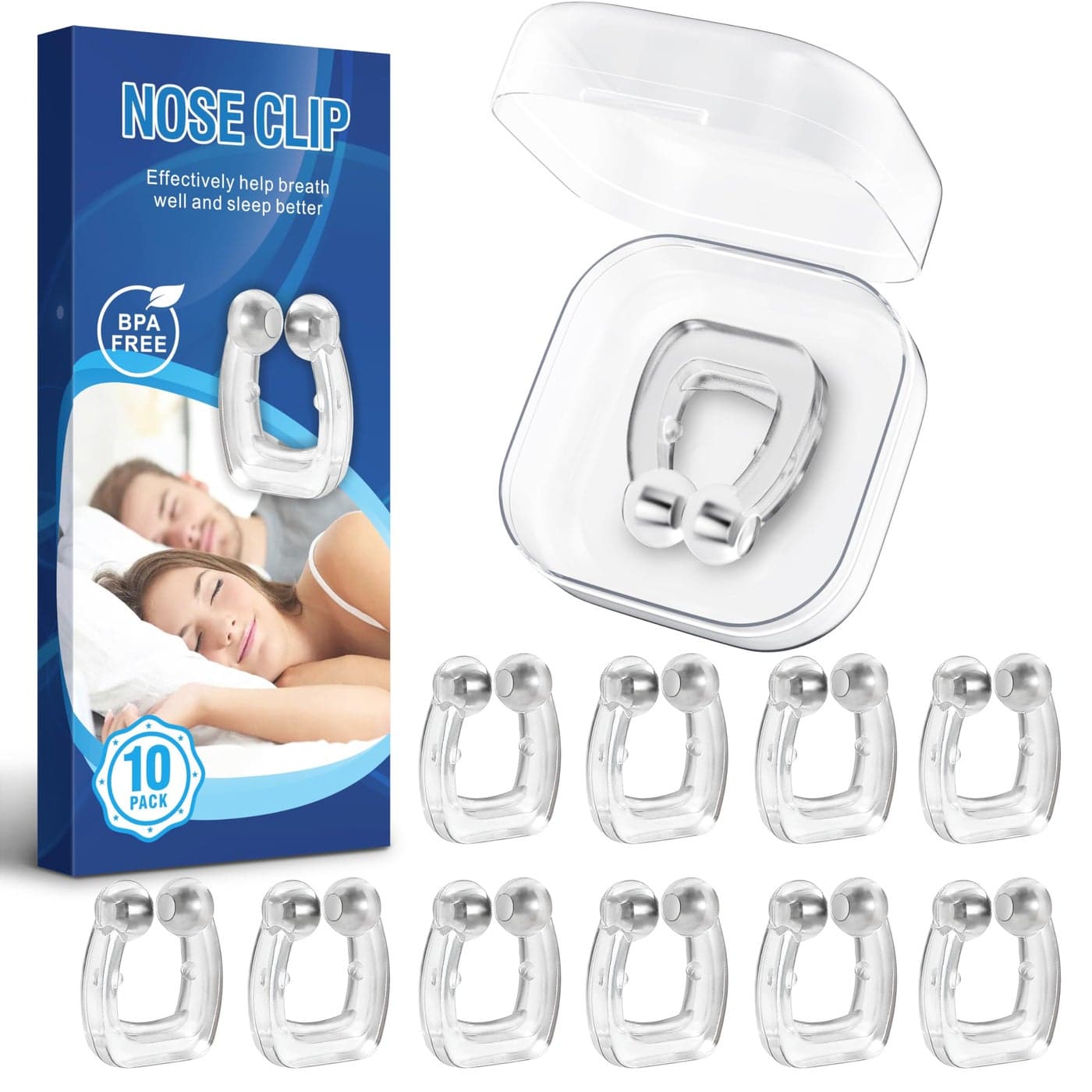 Anti Snoring Devices Anngola Snoring Solution Silicone Magnetic Anti Snoring Nose Clip Effective Hale Breathing Aid Stop Snoring to Restful Sleep10 Pack