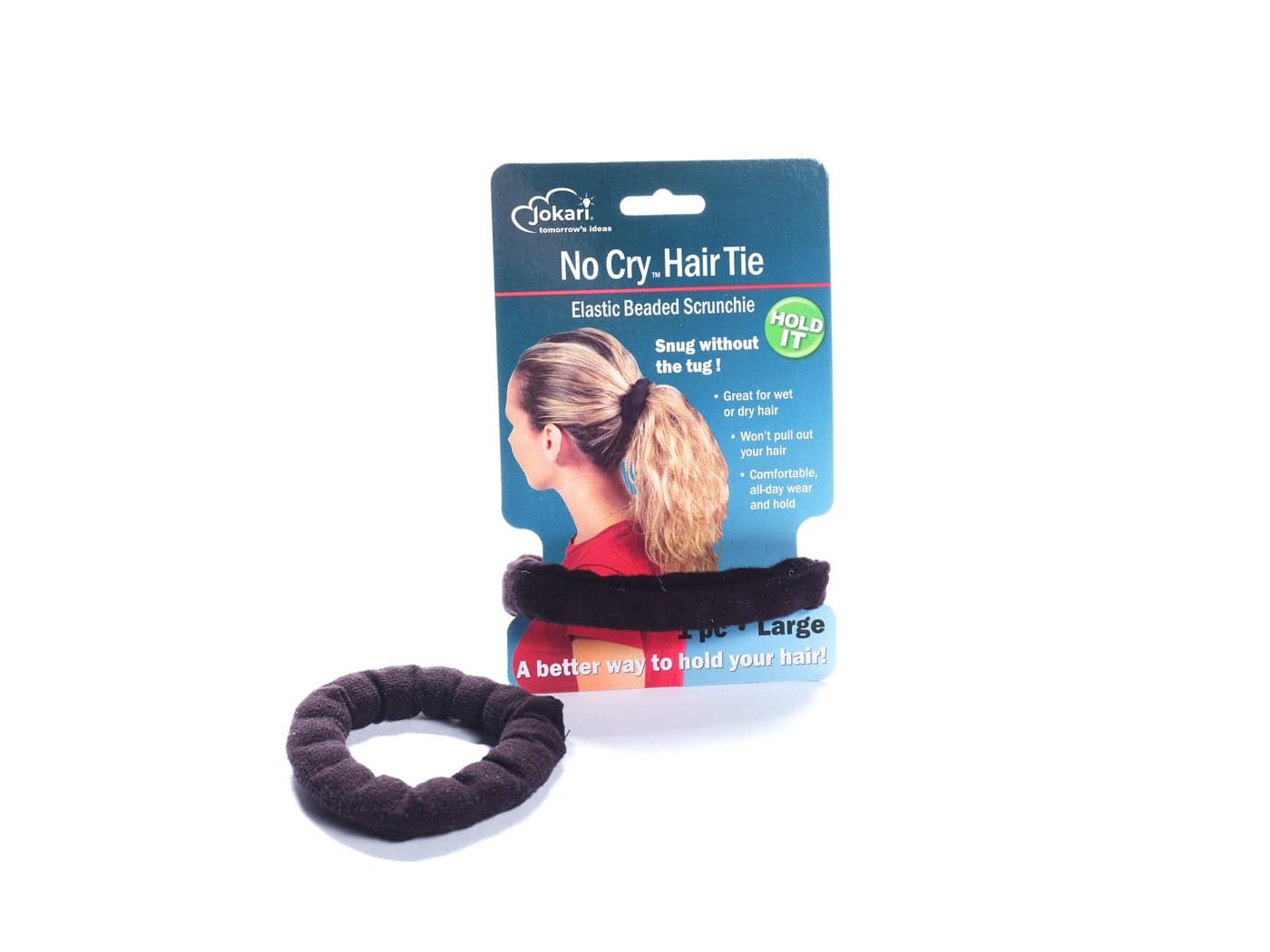 Jokari NonSlip Beaded Scrunchie Gentle on Hair Perfect for Wet or Dry Use AllDay Hold HairFriendly NoPull Elastic Hair Tie 1 Large
