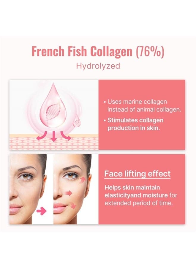 Collagen Mask, Korean Collagen Firming Mask | Collagen Face Sheet Mask for Reducing Fine Lines & Brightening, 4 sheets