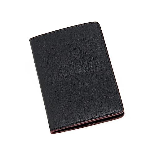 Maruse Italian Leather Passport Cover for Men and Women, Handmade in Italy, Black