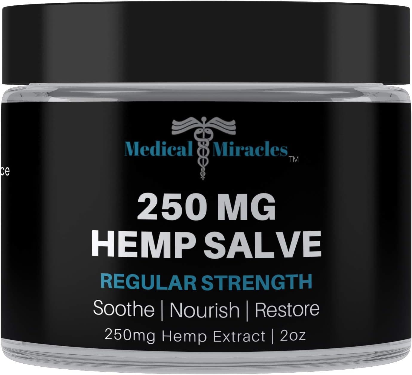 Hemp 250 Mg Regular Strength Healing Salve Cream Ideal for HIPS Joints Neck Back Elbows Fingers Hands and Knees Made in USA