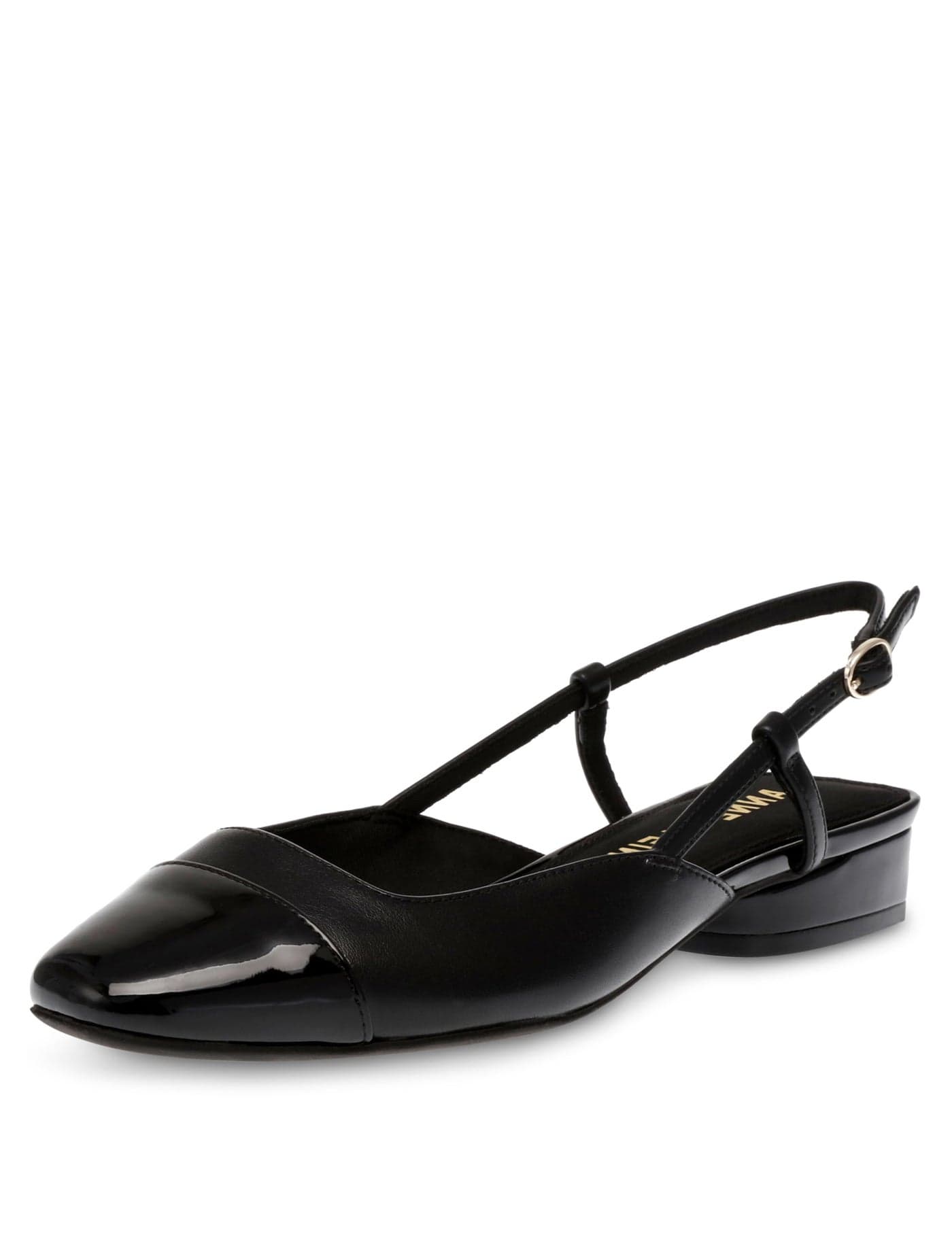 Anne Klein Women's Caigan Slingback Flat, Black/Black, 6 M