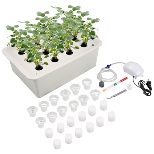 NATGAI Hydroponic System Growing Kit with Air Pump 12 Holes Soilless Cultivation Grow Box Garden Cabinet Box for Herbs, Lettuce, Vegetables
