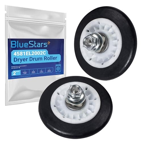 BlueStars Ultra Durable 4581EL2002C Dryer Drum Roller Assembly Part - Compatible with L.G Kenmore Dryers - Replaces 2701044 4581EL2002A 4581EL2002B 4581EL2002D PS8260240 - PACK OF 2