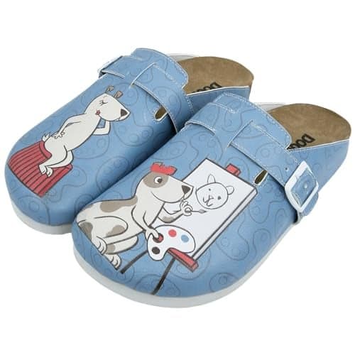 DOGO Clogs for Women – Vegan Leather and Handmade Women’s Mules & Clogs Draw Me Design, Size 6