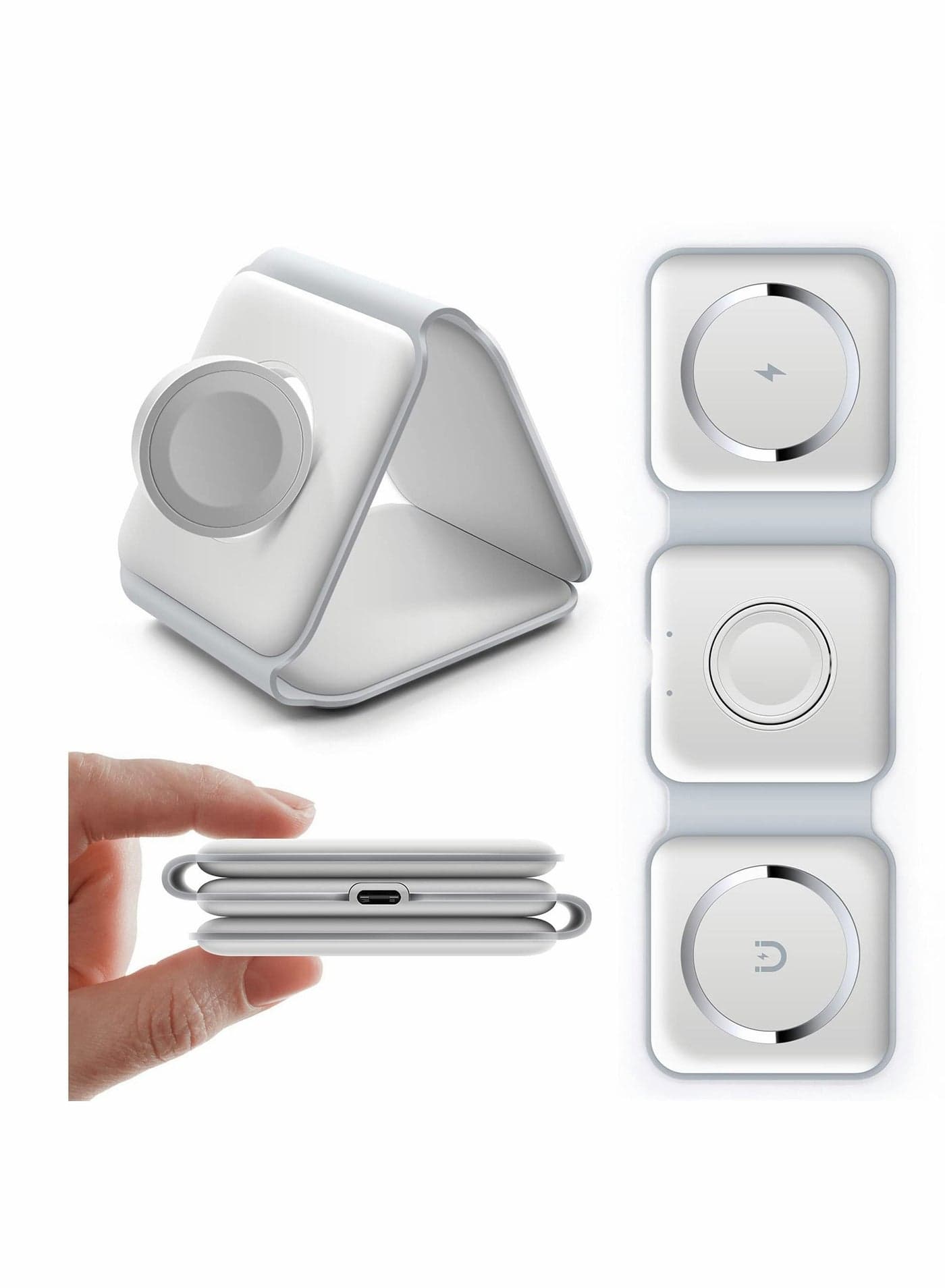 Wireless Charging, 3 in 1 Charger,Wireless Magnetic Fast Charging Foldable Dock station Charger for iPhone 13/12/11/8/Pro/Max,for iWatch,forAirPods 3/2/Pro and Samsung