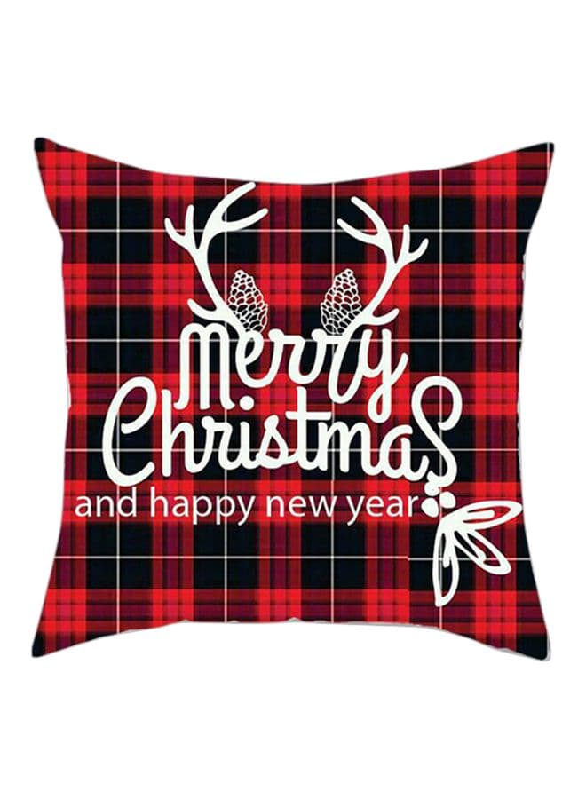 Printed Cushion Cover Red/Black/White 45x45cm