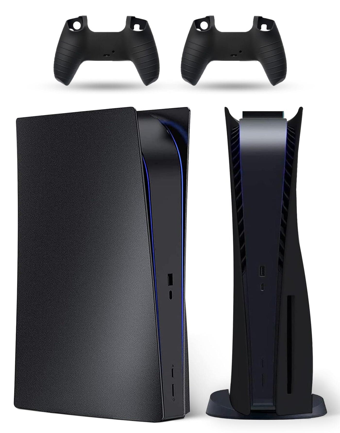 PEYANZ Faceplate for PS5 Console Disc Edition Cover Plate ABS Shell AntiScratch Skin Heat Dissipation Dustproof with Extra 2 Controller Silicone Covers