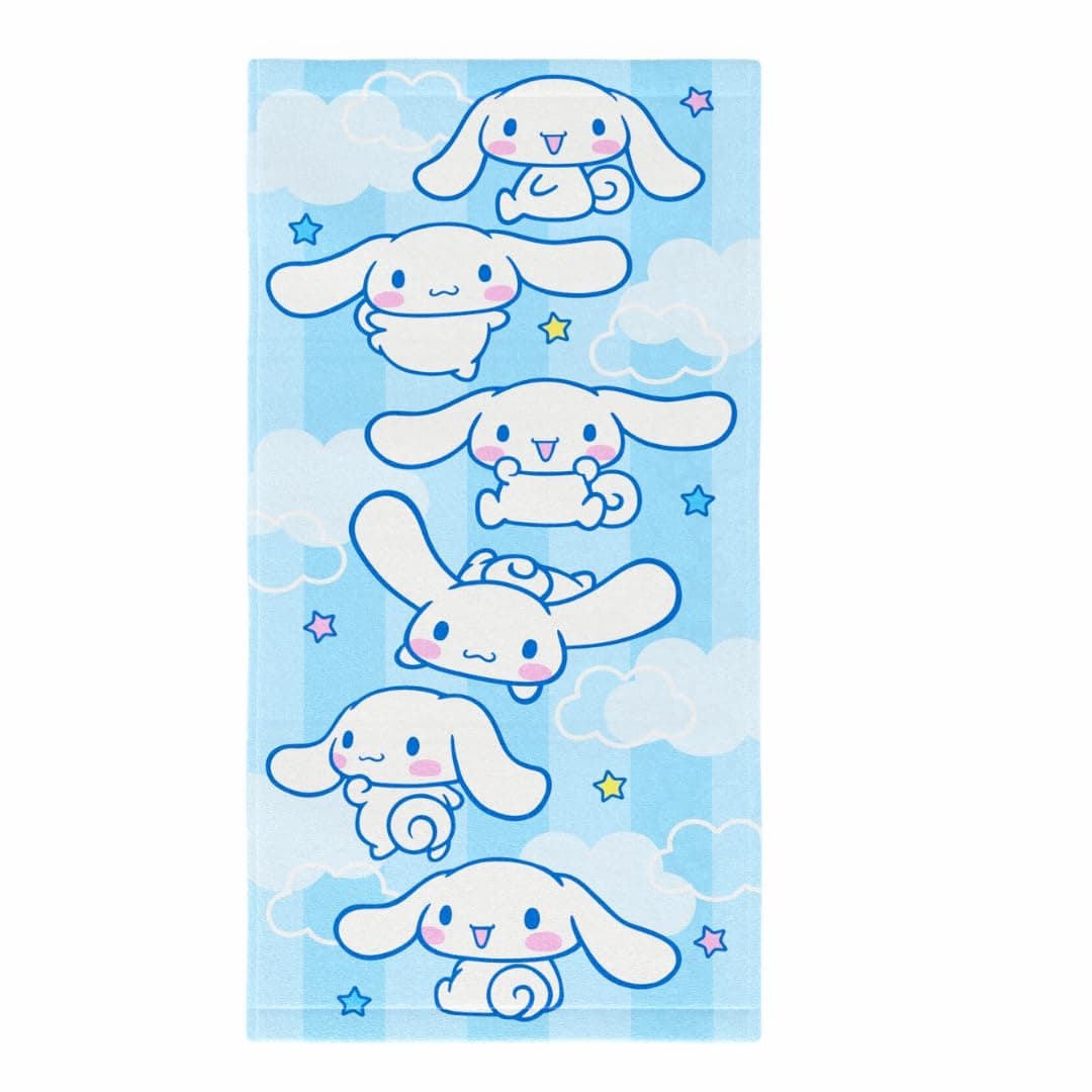 Franco Collectibles Sanrio Cinnamoroll Super Soft Cotton BathPoolBeach Towel 60 in x 30 in Officially Licensed Product
