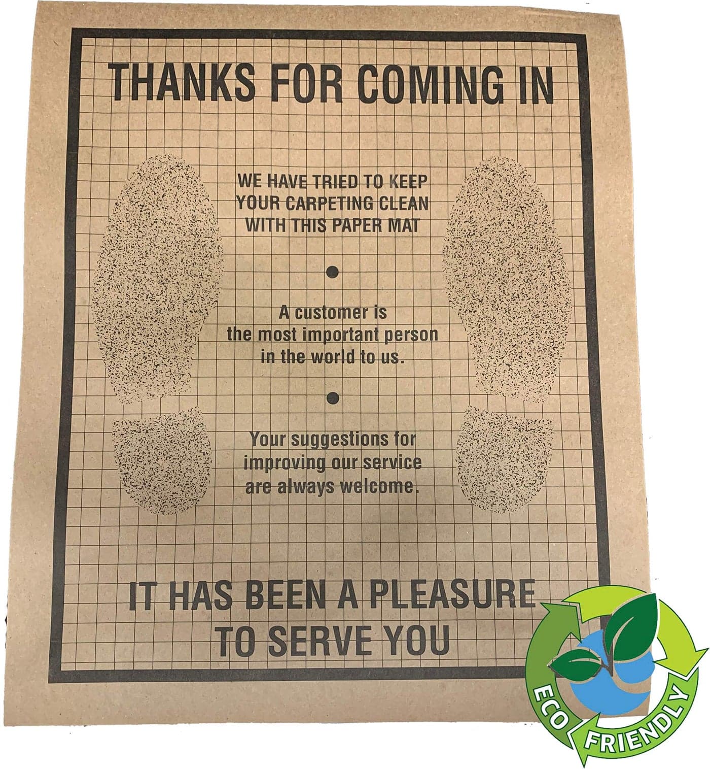 AutoMat EcoShield Recycled Brown Kraft Paper Disposable Automotive Floor Mat (Case of 500)